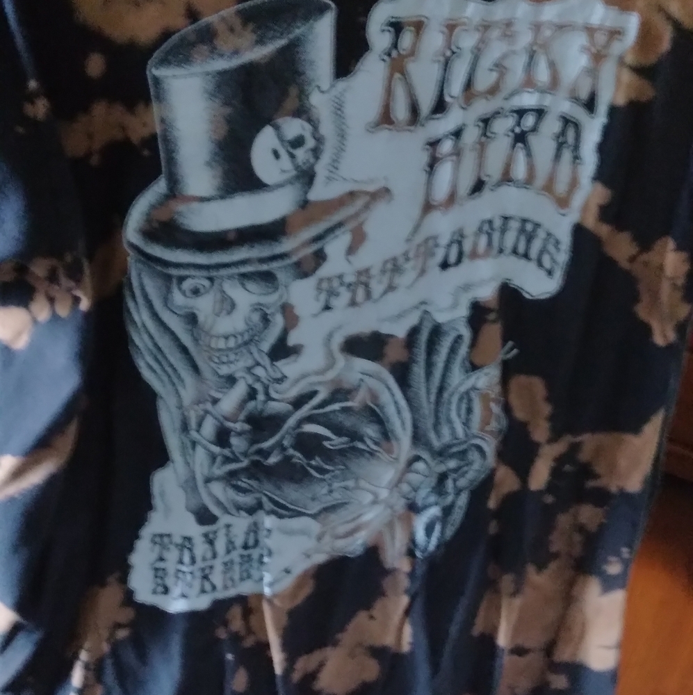 Ricky Bird tattioing advertising tshirt